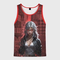 Майка-безрукавка мужская Девушка с прожигающим взглядом, цвет: 3D-красный