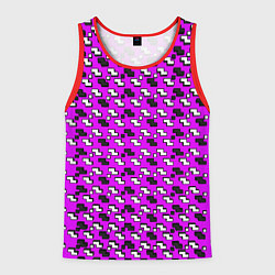 Майка-безрукавка мужская Чёрно-белые фигуры на розовом фоне, цвет: 3D-красный
