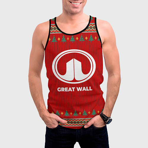 Мужская майка без рукавов Great Wall new year / 3D-Черный – фото 3