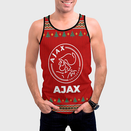 Мужская майка без рукавов Ajax new year / 3D-Черный – фото 3