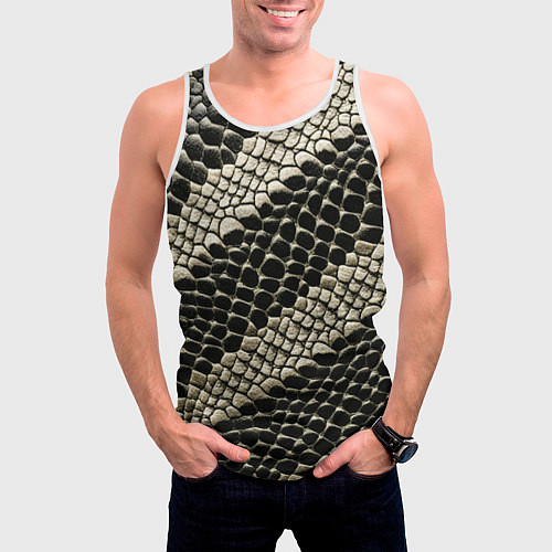 Мужская майка без рукавов Будь в тренде змеи / 3D-Белый – фото 3