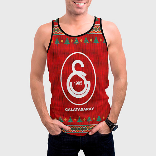 Мужская майка без рукавов Galatasaray new year / 3D-Черный – фото 3