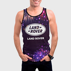 Майка-безрукавка мужская Праздничный Land Rover, цвет: 3D-черный — фото 2