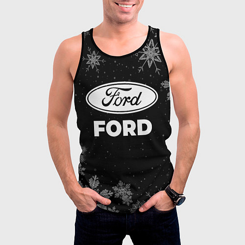 Мужская майка без рукавов Снежный Ford / 3D-Черный – фото 3