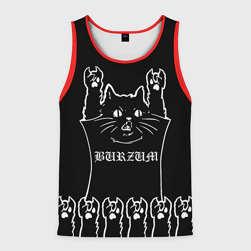 Мужская майка без рукавов Burzum: cat rock / 3D-Красный – фото 1