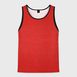 Майка-безрукавка мужская Красная кожаная текстура, цвет: 3D-черный
