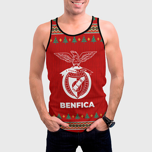 Мужская майка без рукавов Benfica new year / 3D-Черный – фото 3