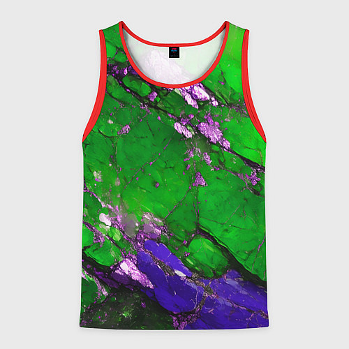 Мужская майка без рукавов A purple mineral in a green stone / 3D-Красный – фото 1