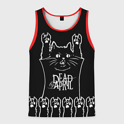 Майка-безрукавка мужская Dead by April: cat rock, цвет: 3D-красный
