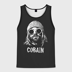 Майка-безрукавка мужская Курт Кобейн в темных очках, цвет: 3D-черный