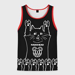 Майка-безрукавка мужская Radiohead: cat rock, цвет: 3D-красный