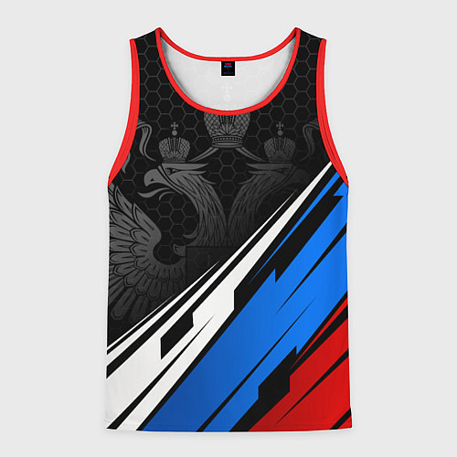 Мужская майка без рукавов Россия - абстракция / 3D-Красный – фото 1