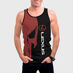 Майка-безрукавка мужская Lexus и череп, цвет: 3D-черный — фото 2