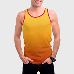Майка-безрукавка мужская Градиент мягкий жёлто-оранжевый, цвет: 3D-красный — фото 2