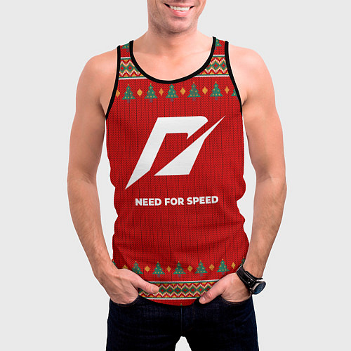 Мужская майка без рукавов Need for Speed new year / 3D-Черный – фото 3