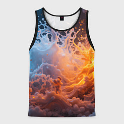 Майка-безрукавка мужская Брызги воды и огня, цвет: 3D-черный