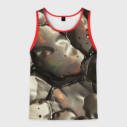 Мужская майка без рукавов Жидкая субстанция светло-коричневая / 3D-Красный – фото 1