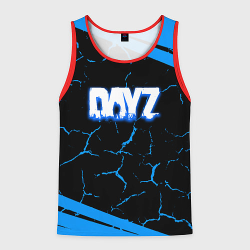 Мужская майка без рукавов Dayz полосы трещины лого / 3D-Красный – фото 1