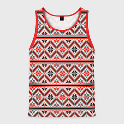 Майка-безрукавка мужская Этническая вышивка, цвет: 3D-красный
