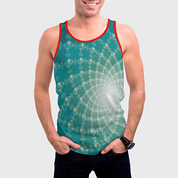 Майка-безрукавка мужская Фрактальная абстракция, цвет: 3D-красный — фото 2
