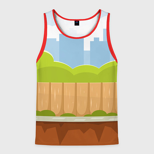 Мужская майка без рукавов Летний город / 3D-Красный – фото 1