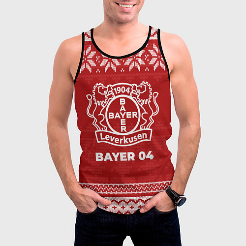 Мужская майка без рукавов Новогодний Bayer 04 / 3D-Черный – фото 3