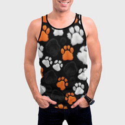Майка-безрукавка мужская Мохнатые лапки, цвет: 3D-черный — фото 2