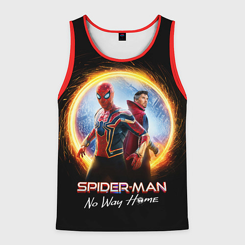 Мужская майка без рукавов Доктор Стрэндж и Человек паук нет пути домой / 3D-Красный – фото 1