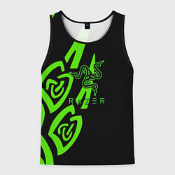 Майка-безрукавка мужская Razer лого лес, цвет: 3D-черный