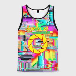 Майка-безрукавка мужская Portal 2 краски, цвет: 3D-черный