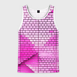 Майка-безрукавка мужская Розовые кирпичики, цвет: 3D-белый