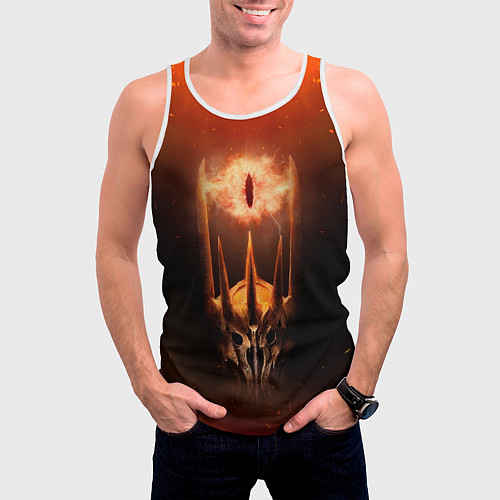 Мужская майка без рукавов Саурон Властелин колец / 3D-Белый – фото 3