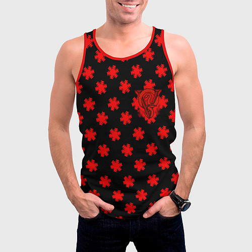 Мужская майка без рукавов Bullet for my valentine pattern / 3D-Красный – фото 3