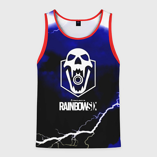 Мужская майка без рукавов Rainbow six storm / 3D-Красный – фото 1