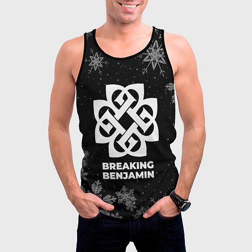 Мужская майка без рукавов Снежный Breaking Benjamin / 3D-Черный – фото 3