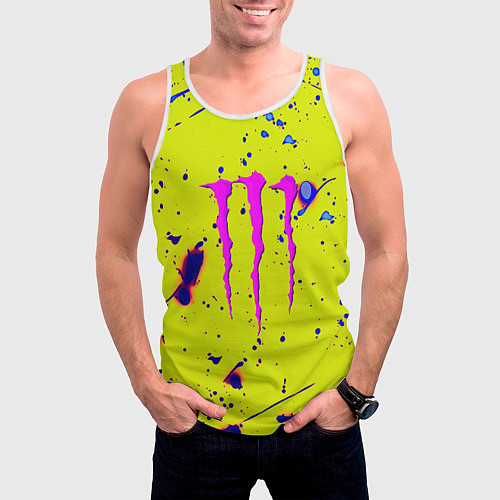 Мужская майка без рукавов Monster energy краски / 3D-Белый – фото 3