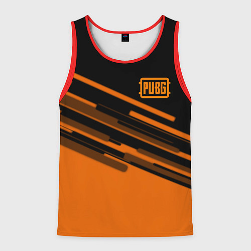 Мужская майка без рукавов PUBG geometry line / 3D-Красный – фото 1