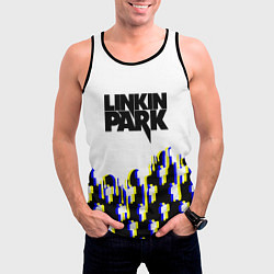 Майка-безрукавка мужская Linkin park human, цвет: 3D-черный — фото 2
