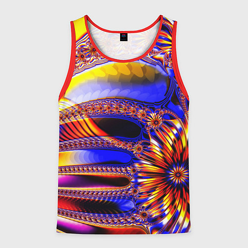Мужская майка без рукавов Психоделика стекло / 3D-Красный – фото 1