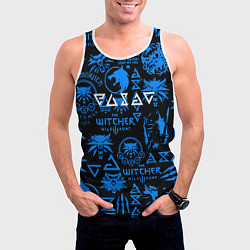 Майка-безрукавка мужская The Witcher logo pattern, цвет: 3D-белый — фото 2