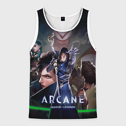 Майка-безрукавка мужская Варвик и герои из Аркейн, цвет: 3D-белый