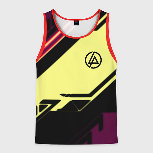 Мужская майка без рукавов Linkin park geometry steel / 3D-Красный – фото 1