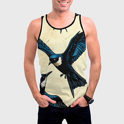 Майка-безрукавка мужская Ласточки, цвет: 3D-черный — фото 2