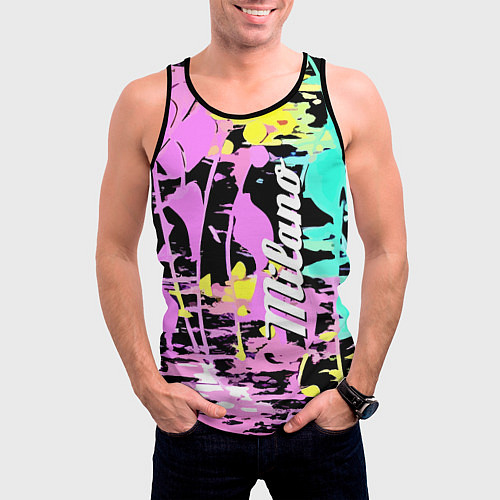 Мужская майка без рукавов Color expressive abstraction - Milano / 3D-Черный – фото 3
