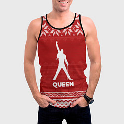 Майка-безрукавка мужская Новогодний Queen, цвет: 3D-черный — фото 2