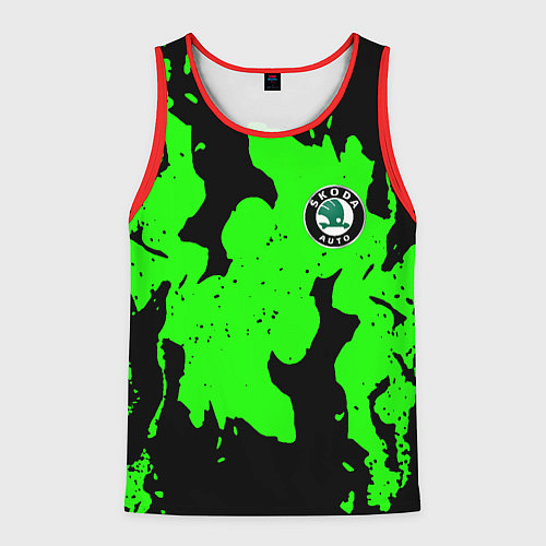 Мужская майка без рукавов Skoda flame steel / 3D-Красный – фото 1