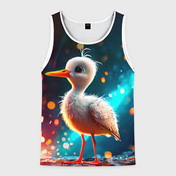Майка-безрукавка мужская Аистенок, цвет: 3D-белый