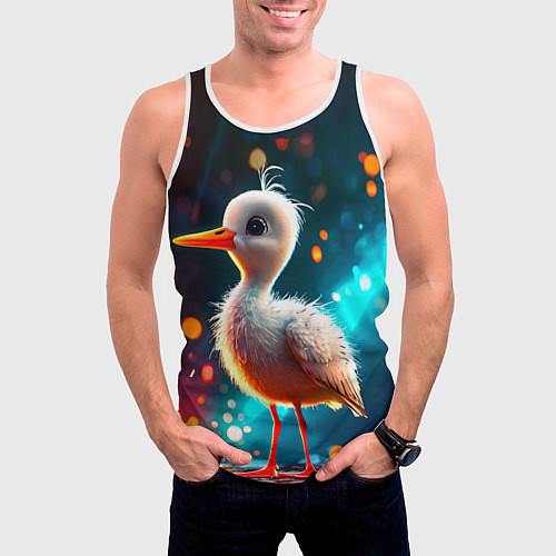 Мужская майка без рукавов Аистенок / 3D-Белый – фото 3