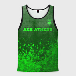 Майка-безрукавка мужская AEK Athens - green gradient посередине, цвет: 3D-черный