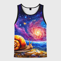 Майка-безрукавка мужская Улитка и космос, цвет: 3D-черный